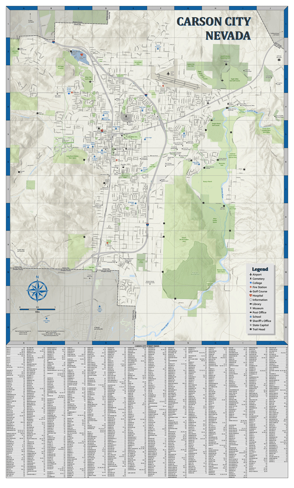 Photo of the 2020 Carson City Street Map front
