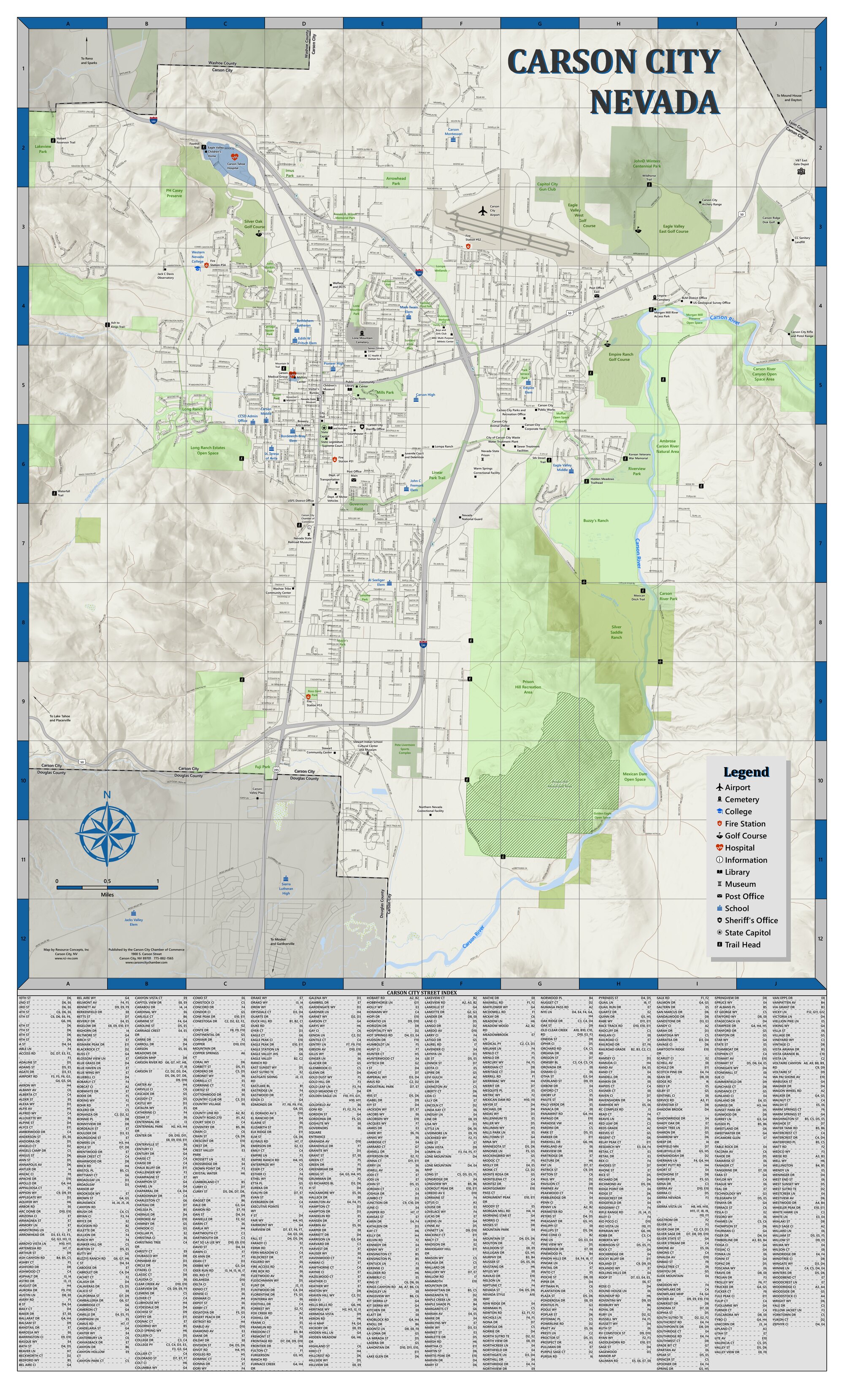 Map of Carson City, Nevada